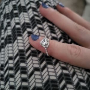 EAMTI Sterling Silver Engagement Ring